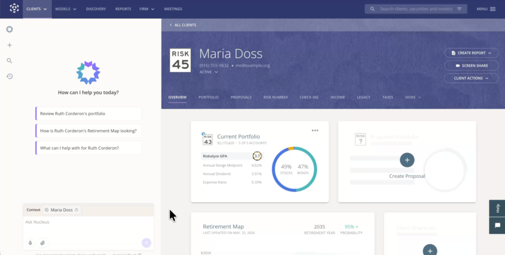 Nucleus chat, Nitrogen dashboard